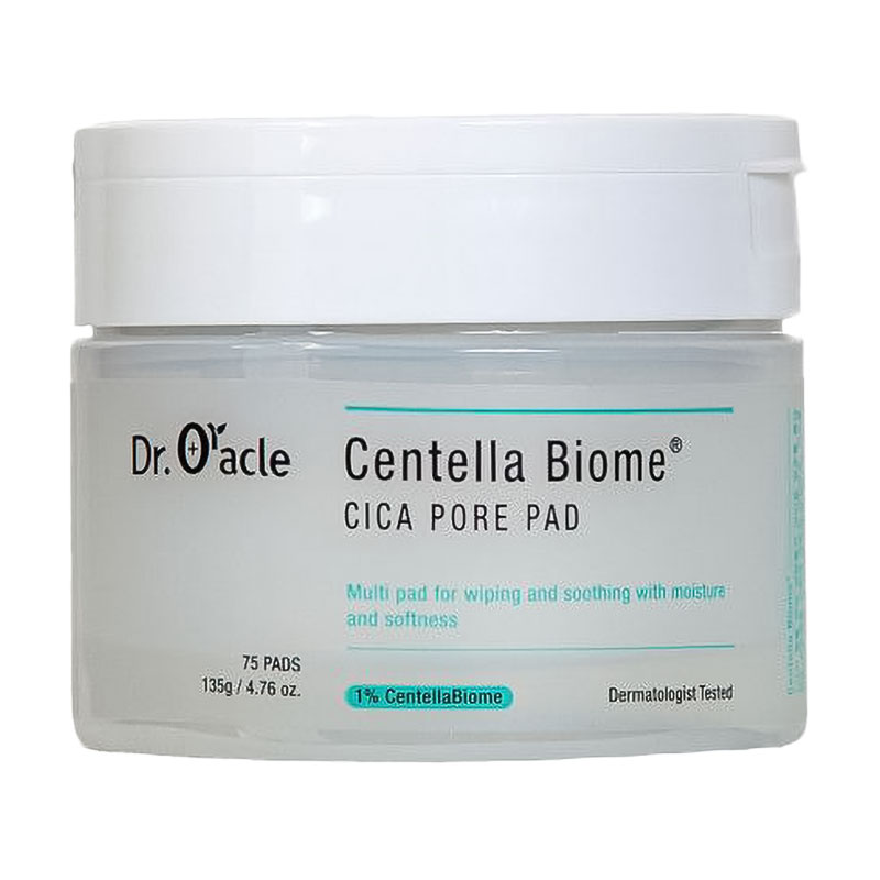 Заспокійливі диски для обличчя Dr. Oracle Centella Biome Cica Pore Pad з центелою, 135 г, 75 шт